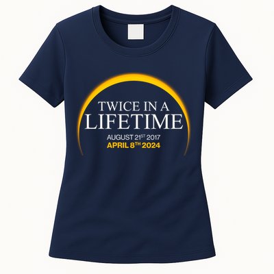 Solar Eclipse Twice In Lifetime 2024 Womens T-Shirt