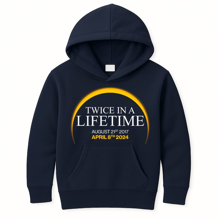 Solar Eclipse Twice In Lifetime 2024 Kids Hoodie