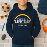 Solar Eclipse Twice In Lifetime 2024 Kids Hoodie