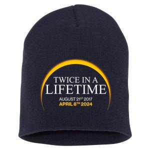 Solar Eclipse Twice In Lifetime 2024 Short Acrylic Beanie