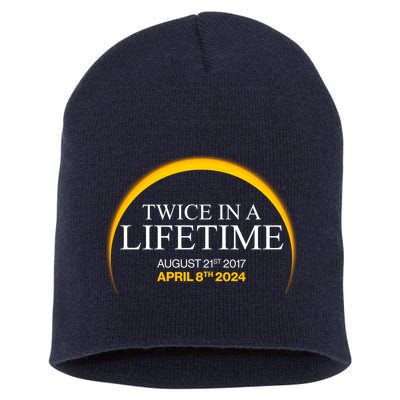 Solar Eclipse Twice In Lifetime 2024 Short Acrylic Beanie