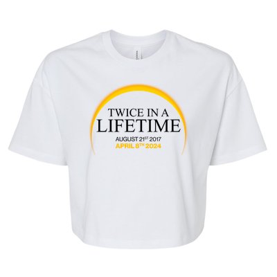 Solar Eclipse Twice In Lifetime 2024 Bella+Canvas Jersey Crop Tee