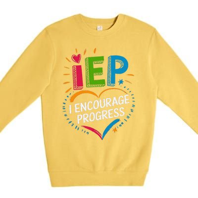 Special Education Teacher Support Iep I Encourage Progress Premium Crewneck Sweatshirt