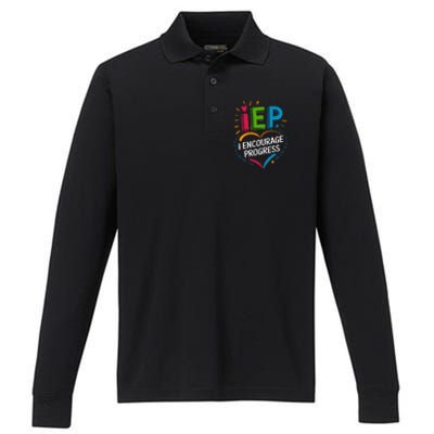 Special Education Teacher Support Iep I Encourage Progress Performance Long Sleeve Polo