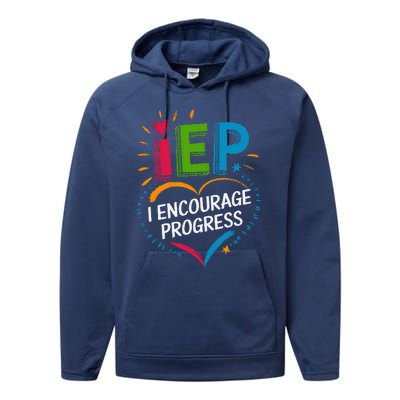 Special Education Teacher Support Iep I Encourage Progress Performance Fleece Hoodie