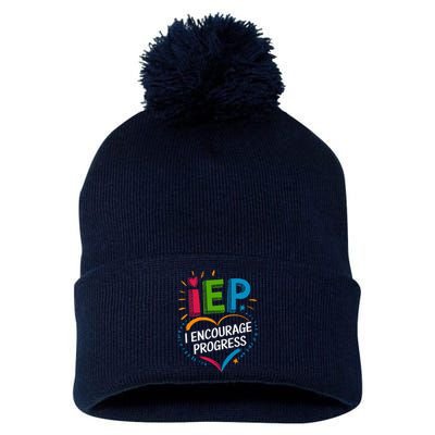 Special Education Teacher Support Iep I Encourage Progress Pom Pom 12in Knit Beanie