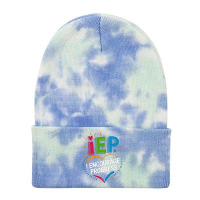 Special Education Teacher Support Iep I Encourage Progress Tie Dye 12in Knit Beanie