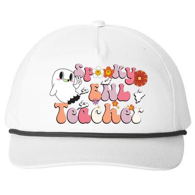 Spooky Enl Teacher Groovy Halloween English New Language Meaningful Gift Snapback Five-Panel Rope Hat