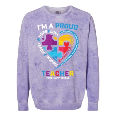 Special Ed Teacher Autism Awareness Funny Gift Autism Teachers Great Gift Colorblast Crewneck Sweatshirt