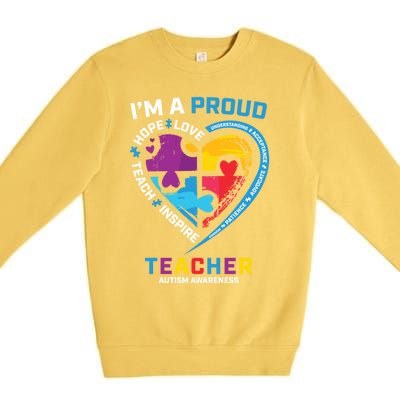 Special Ed Teacher Autism Awareness Funny Gift Autism Teachers Great Gift Premium Crewneck Sweatshirt