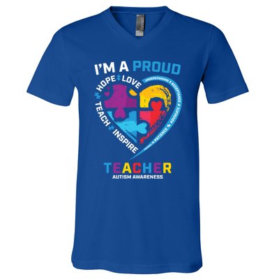 Special Ed Teacher Autism Awareness Funny Gift Autism Teachers Great Gift V-Neck T-Shirt