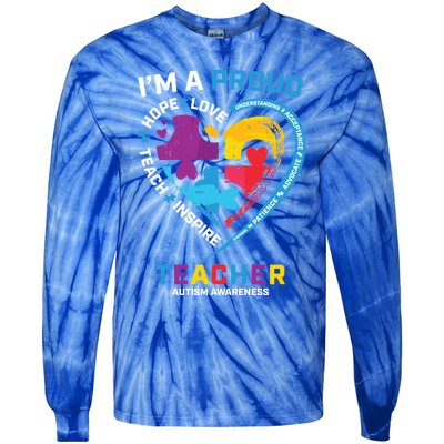 Special Ed Teacher Autism Awareness Funny Gift Autism Teachers Great Gift Tie-Dye Long Sleeve Shirt