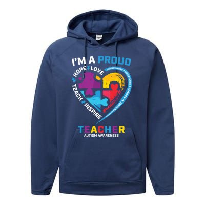 Special Ed Teacher Autism Awareness Funny Gift Autism Teachers Great Gift Performance Fleece Hoodie