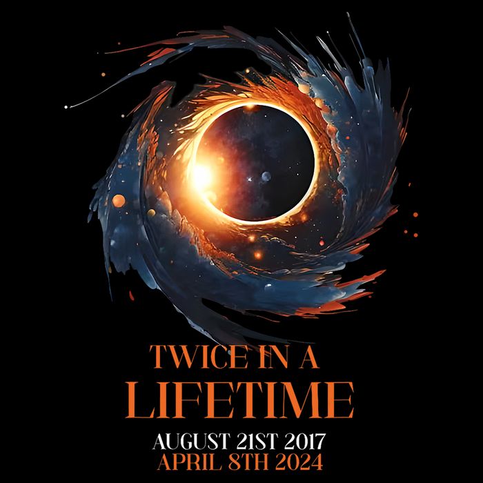 Solar Eclipse Twice In Lifetime 2024 Solar Eclipse 7-Panel Snapback Hat
