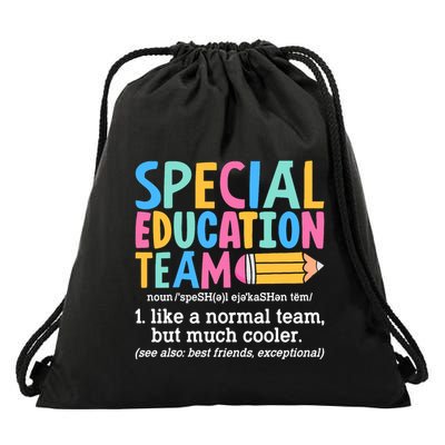 Special Education Team Definition Retro Ed Team Crew Teacher Drawstring Bag
