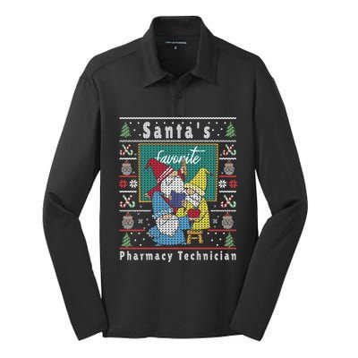 Santas Elfs Ugly Christmas Pharmacytechnician Gift Silk Touch Performance Long Sleeve Polo