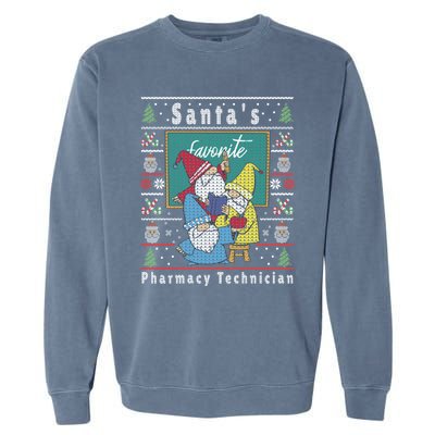 Santas Elfs Ugly Christmas Pharmacytechnician Gift Garment-Dyed Sweatshirt