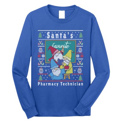 Santas Elfs Ugly Christmas Pharmacytechnician Gift Long Sleeve Shirt