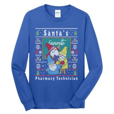 Santas Elfs Ugly Christmas Pharmacytechnician Gift Tall Long Sleeve T-Shirt