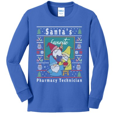 Santas Elfs Ugly Christmas Pharmacytechnician Gift Kids Long Sleeve Shirt