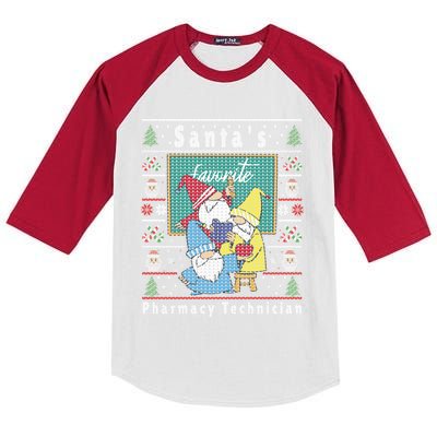 Santas Elfs Ugly Christmas Pharmacytechnician Gift Kids Colorblock Raglan Jersey