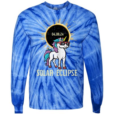 Solar Eclipse Unicorn 04.08.24 Teen Tie-Dye Long Sleeve Shirt