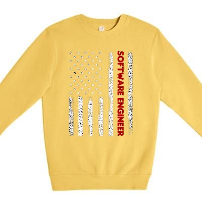 Software Engineer USA Flag Premium Crewneck Sweatshirt