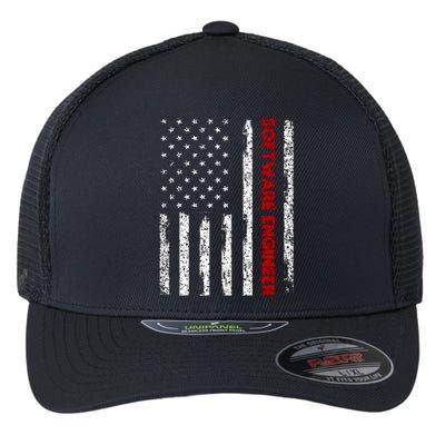 Software Engineer USA Flag Flexfit Unipanel Trucker Cap