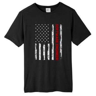 Software Engineer USA Flag Tall Fusion ChromaSoft Performance T-Shirt