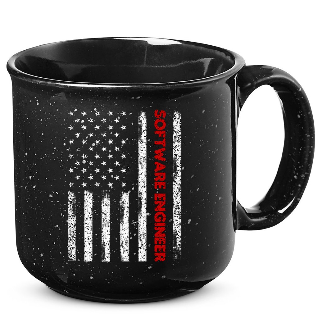 Software Engineer USA Flag 15oz Campfire Ceramic Mug