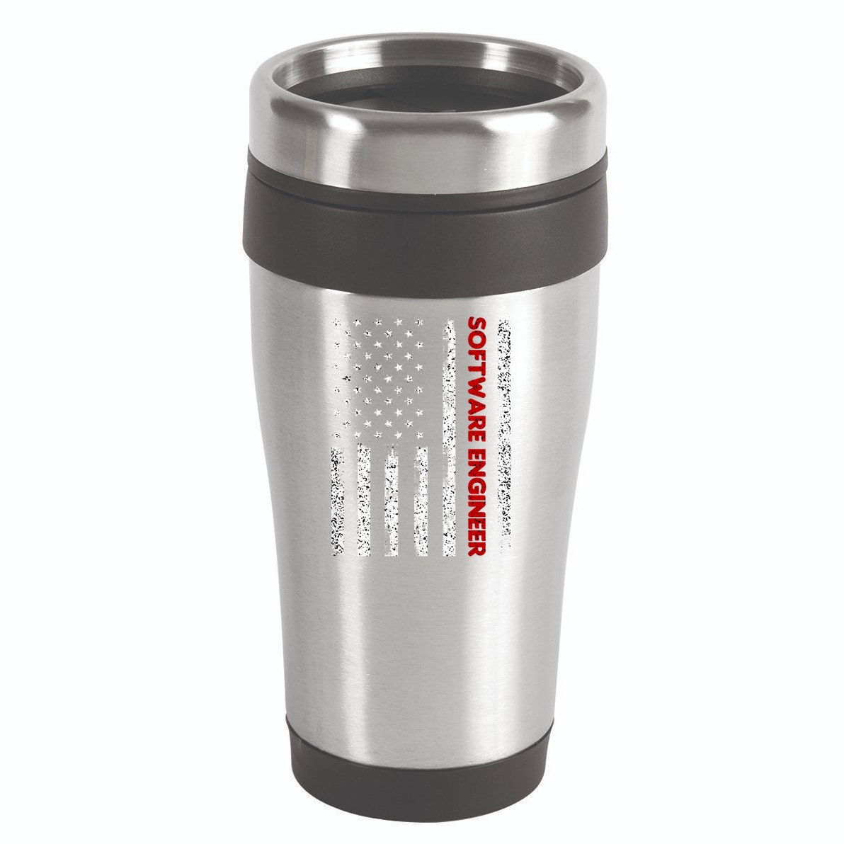 Software Engineer USA Flag 16oz Travel Tumbler
