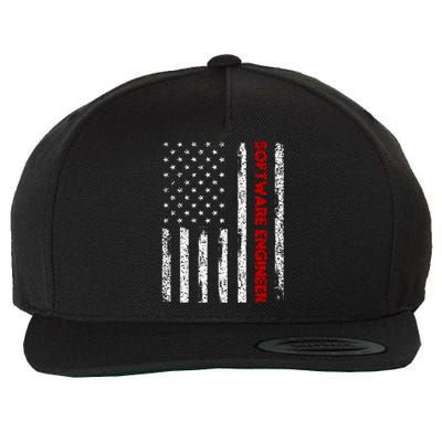 Software Engineer USA Flag Wool Snapback Cap