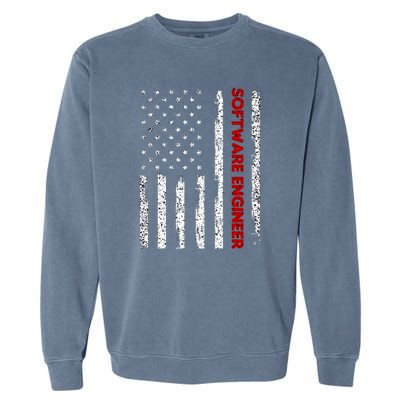 Software Engineer USA Flag Garment-Dyed Sweatshirt