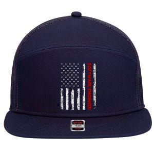 Software Engineer USA Flag 7 Panel Mesh Trucker Snapback Hat