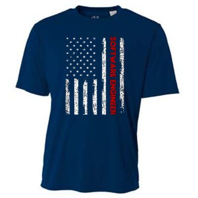 Software Engineer USA Flag Cooling Performance Crew T-Shirt