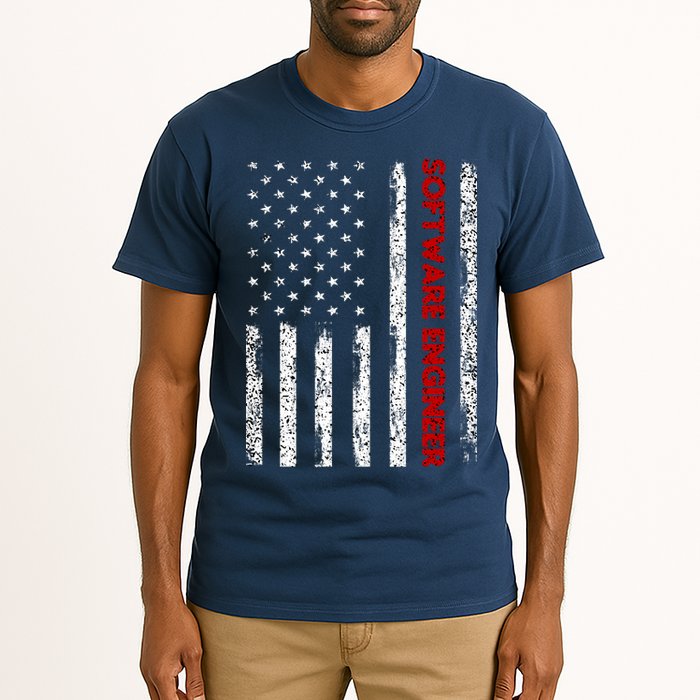Software Engineer USA Flag Tall T-Shirt