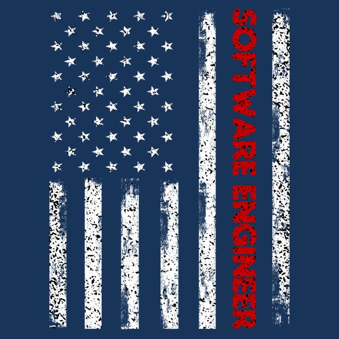 Software Engineer USA Flag 7-Panel Snapback Hat