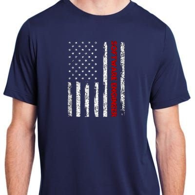 Software Engineer USA Flag Adult ChromaSoft Performance T-Shirt