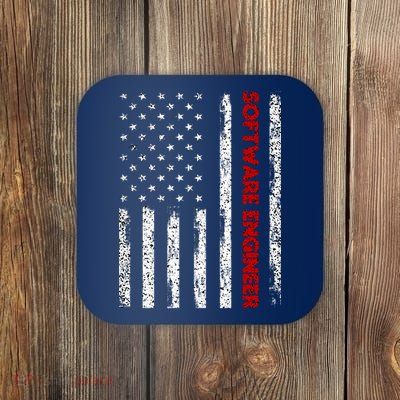 Software Engineer USA Flag Coaster