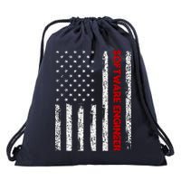 Software Engineer USA Flag Drawstring Bag