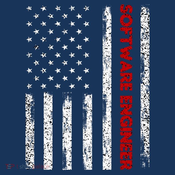Software Engineer USA Flag Flat Bill Trucker Hat