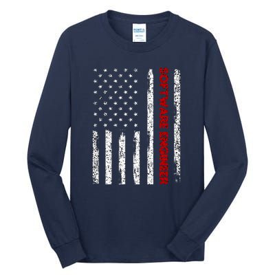 Software Engineer USA Flag Tall Long Sleeve T-Shirt