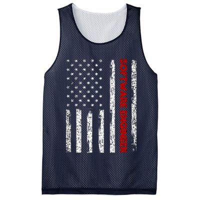 Software Engineer USA Flag Mesh Reversible Basketball Jersey Tank