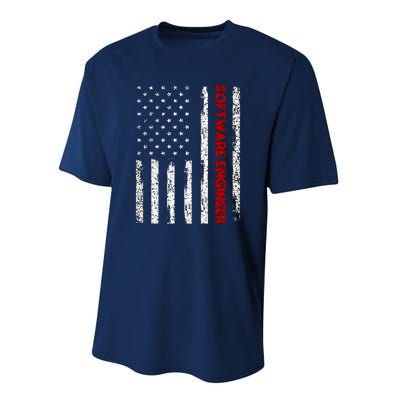 Software Engineer USA Flag Performance Sprint T-Shirt