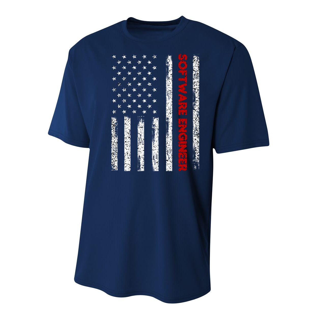 Software Engineer USA Flag Youth Performance Sprint T-Shirt
