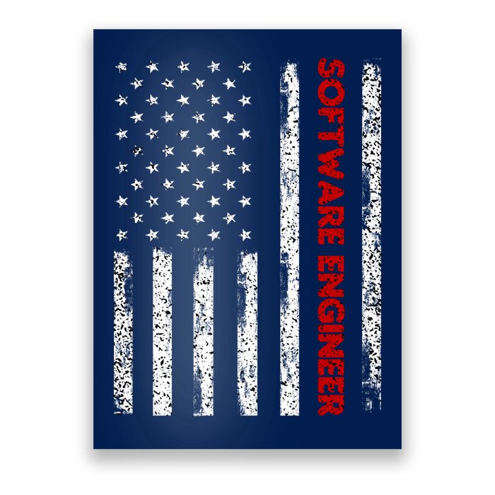 Software Engineer USA Flag Poster