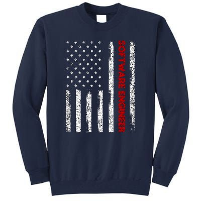 Software Engineer USA Flag Tall Sweatshirt