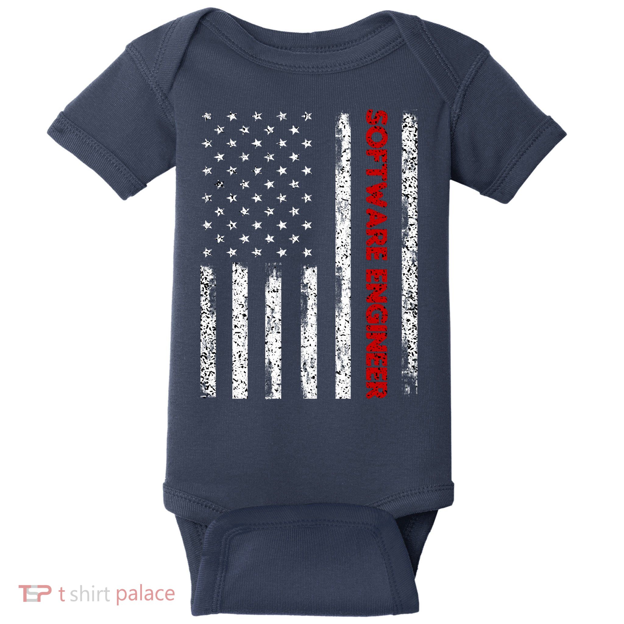 Software Engineer USA Flag Baby Bodysuit