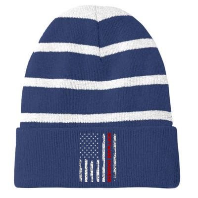 Software Engineer USA Flag Striped Beanie with Solid Band