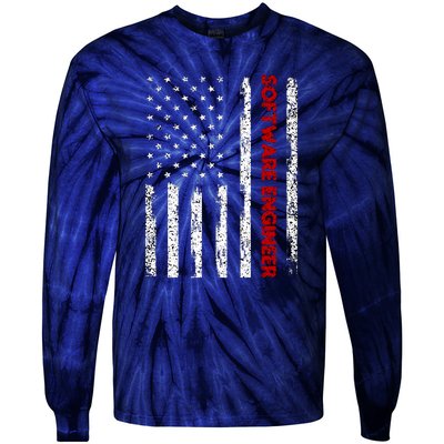 Software Engineer USA Flag Tie-Dye Long Sleeve Shirt